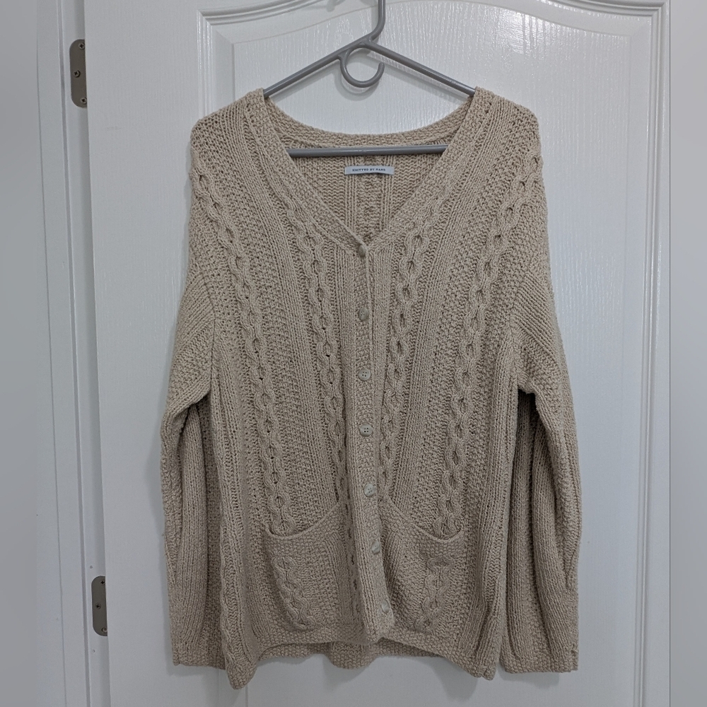 Handmade Cable Knit Cardigan - Picture 2 of 8